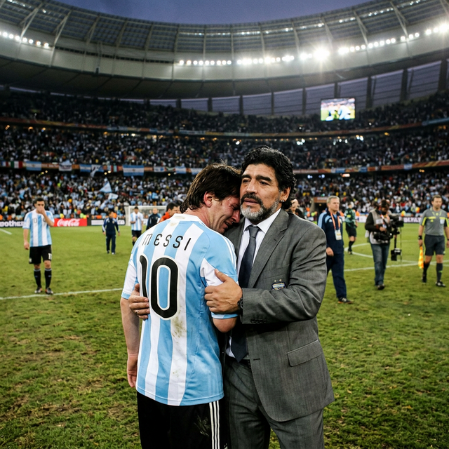El huracán Diego y la chispa de Messi en la tierra de las vuvuzelas (Sudáfrica 2010)